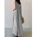 Solid Color Sleeveless Loose Cotton Maxi Dress