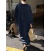 Solid Color Long Sleeve Lapel Loose Maxi Shirt Dress